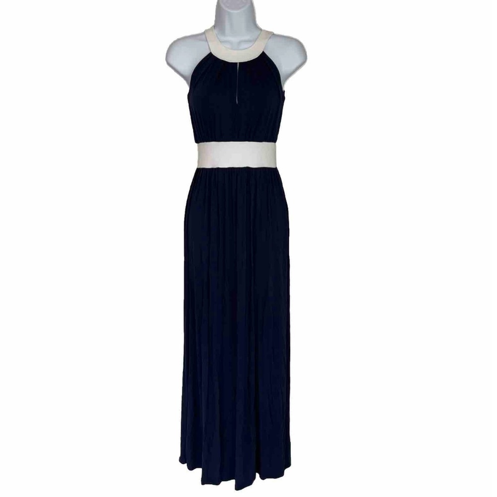 NEW Navy Blue & White High Neck Sleeveless Maxi Dress Mommy & Me Matching Dress